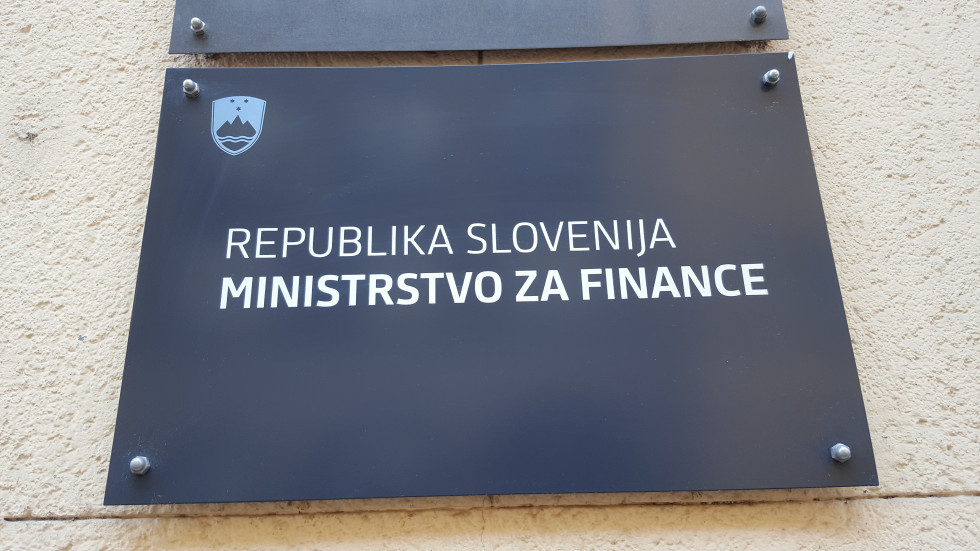 A board with the writing "Ministry of Finance".